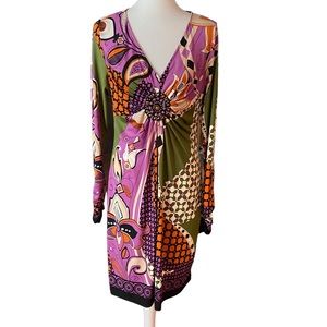 eci New York Bold Geometric Print Women’s Dress Size 12